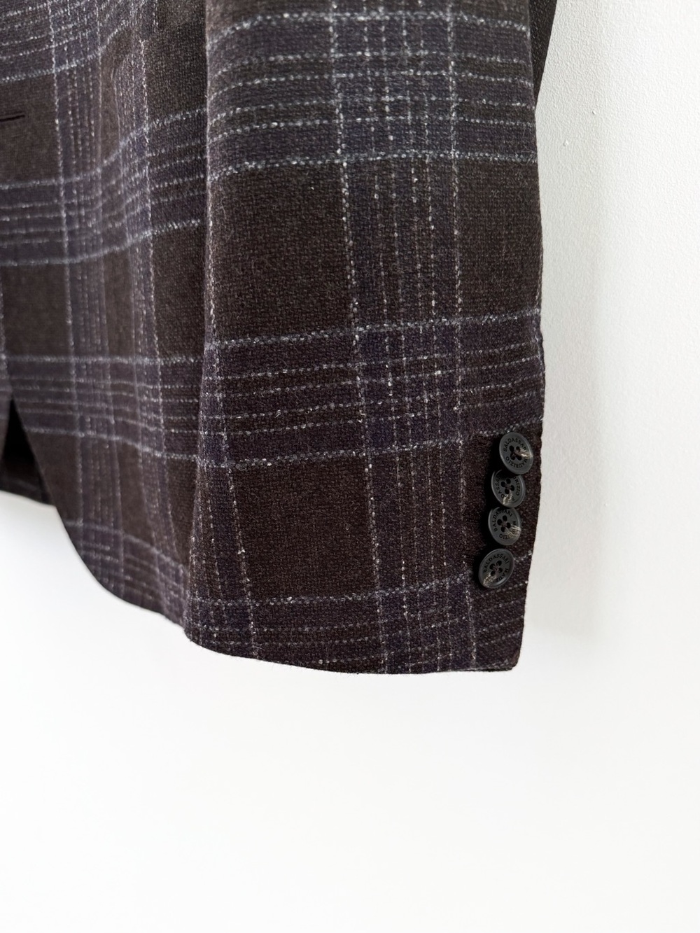 New Maurizio Baldassari Italian Wool Plaid Sport Coat Blazer Men's Brown Blue 40 - Picture 8 of 15